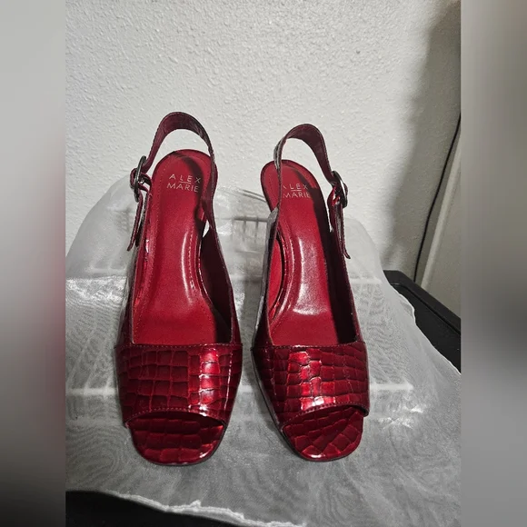 Alex Marie Red Slingback Heels - Picture 1 of 4